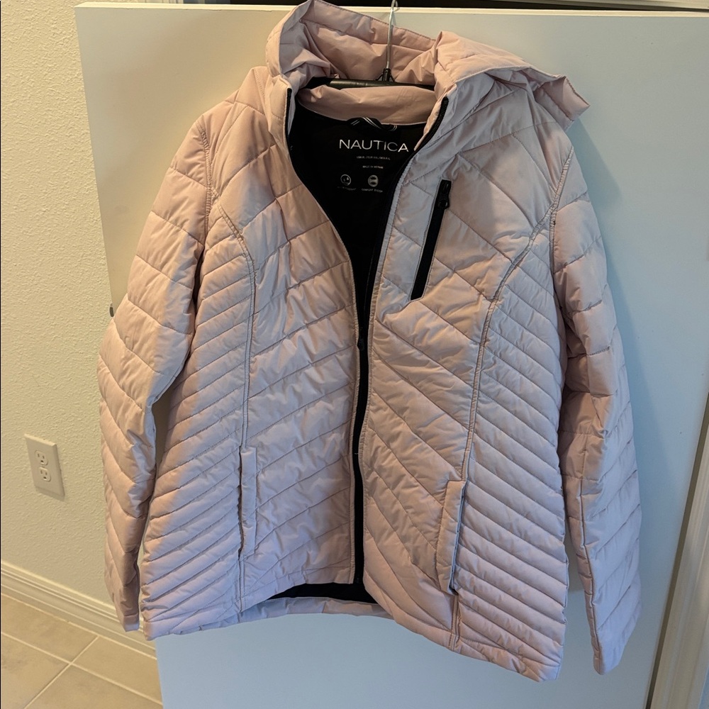 Nautica Blush Quilted Hooded Jacket